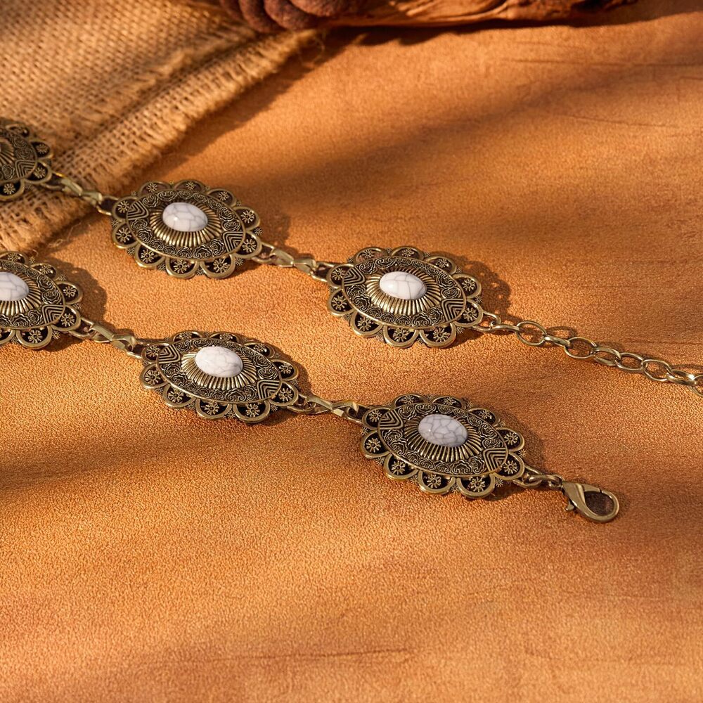 1664 Women Boho Chain Belts For Dresses Jeans Western Cowgirl Waist Links - Picture 4 of 7